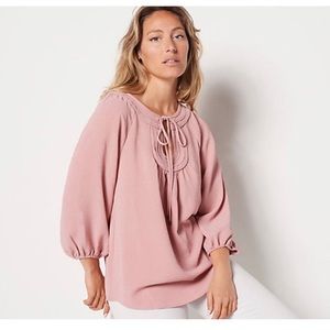 Dennis Basso Textured Woven Tunic Rose QVC